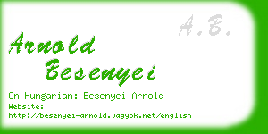 arnold besenyei business card